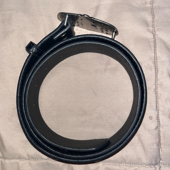 Men’s Chrome Hearts Color Cross Patch Black Belt Silver Gothic Cross Buckle - Picture 6 of 6